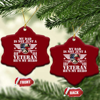 Military Family Veteran Support Ceramic Ornament My Papa US Veteran My Hero