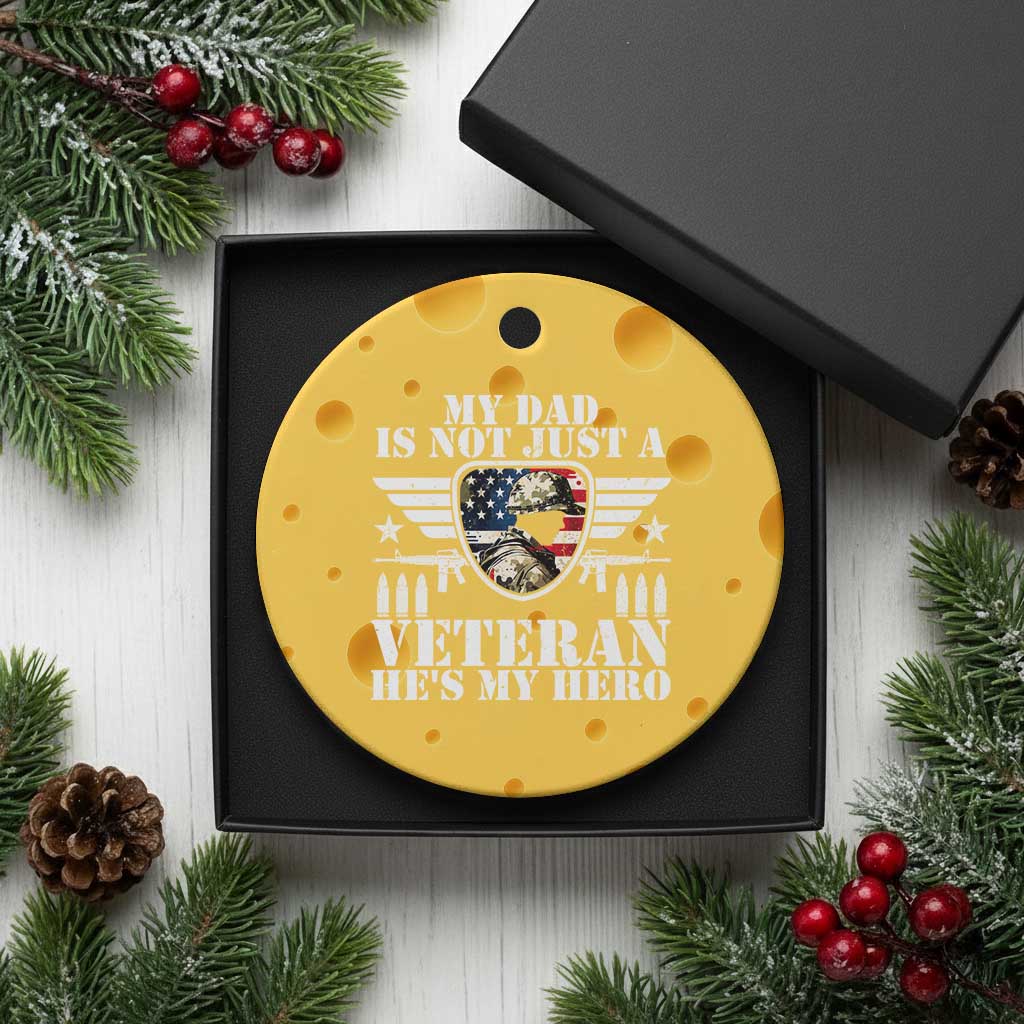 Military Family Veteran Support Ceramic Ornament My Papa US Veteran My Hero
