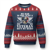 Military Family Veteran Support Ugly Christmas Sweater My Papa US Veteran My Hero