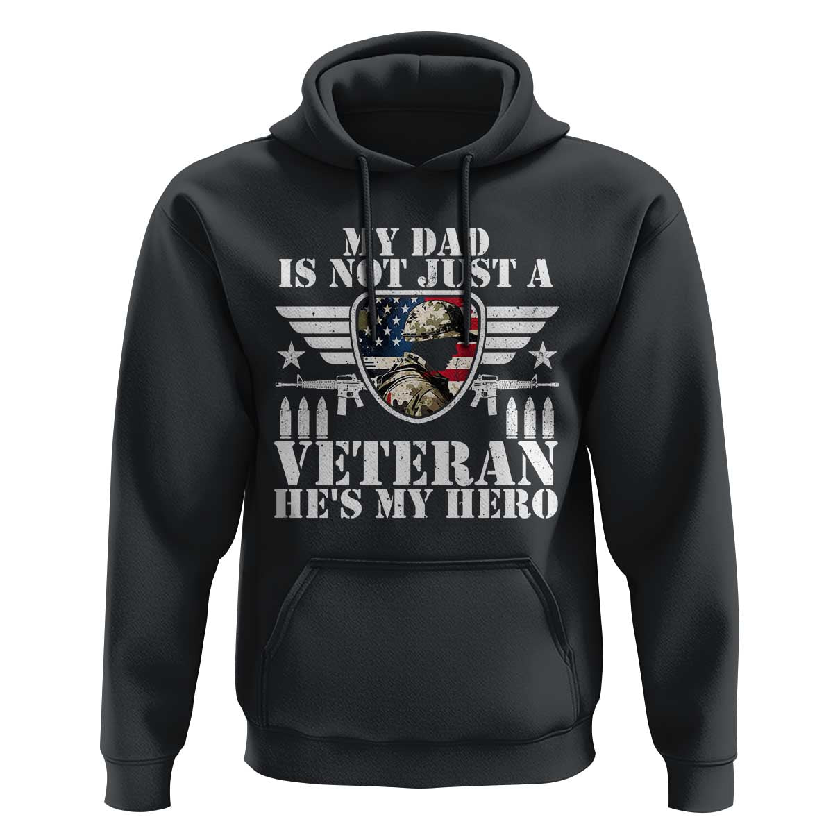 Military Family Veteran Support Hoodie My Papa US Veteran My Hero