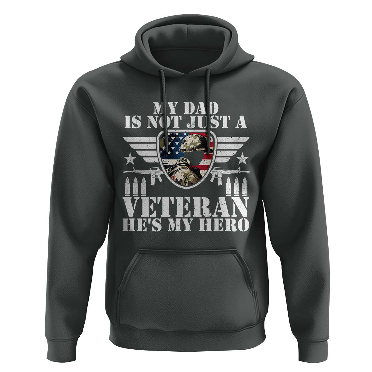 Military Family Veteran Support Hoodie My Papa US Veteran My Hero