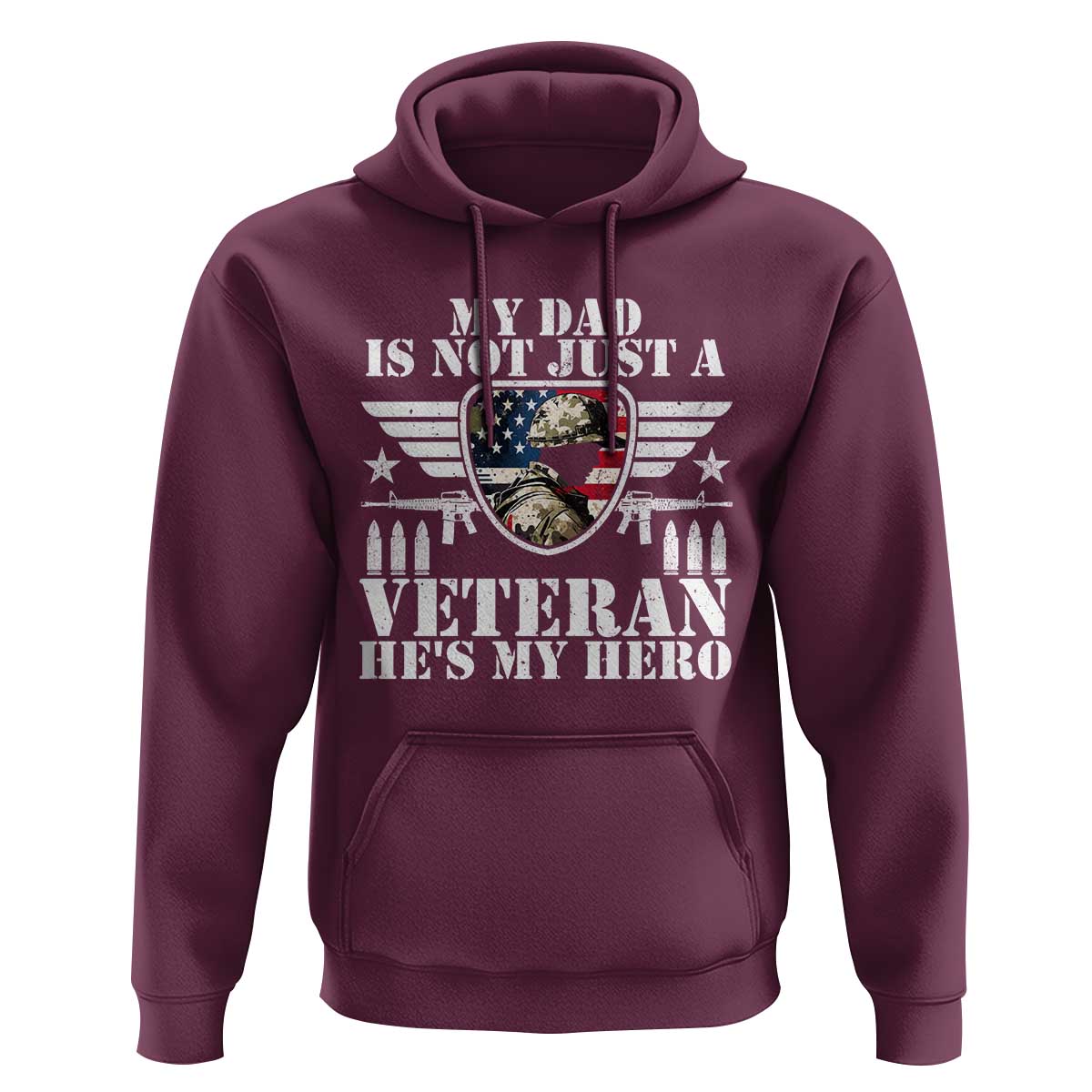 Military Family Veteran Support Hoodie My Papa US Veteran My Hero
