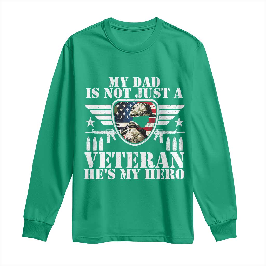Military Family Veteran Support Long Sleeve Shirt My Papa US Veteran My Hero