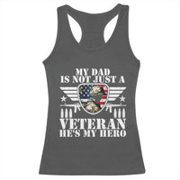 Military Family Veteran Support Racerback Tank Top My Papa US Veteran My Hero