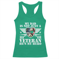 Military Family Veteran Support Racerback Tank Top My Papa US Veteran My Hero