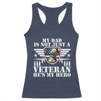 Military Family Veteran Support Racerback Tank Top My Papa US Veteran My Hero