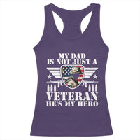 Military Family Veteran Support Racerback Tank Top My Papa US Veteran My Hero