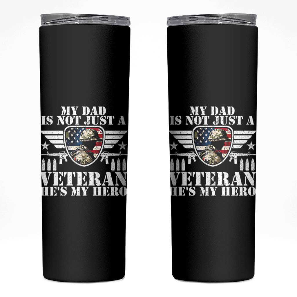 Military Family Veteran Support Skinny Tumbler My Papa US Veteran My Hero
