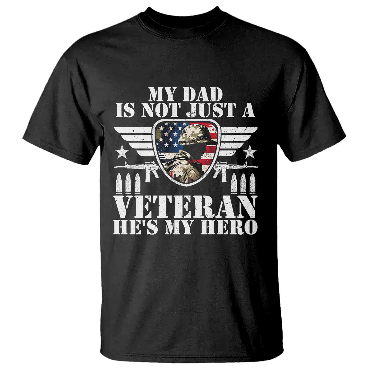 Military Family Veteran Support T Shirt My Papa US Veteran My Hero