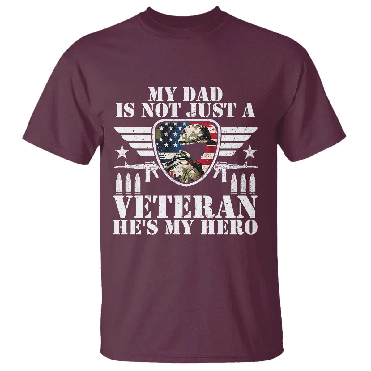 Military Family Veteran Support T Shirt My Papa US Veteran My Hero