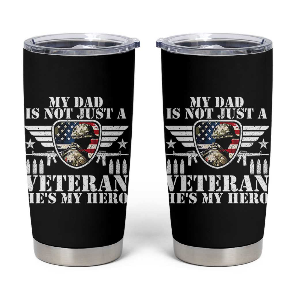 Military Family Veteran Support Tumbler Cup My Papa US Veteran My Hero