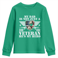 Military Family Veteran Support Youth Sweatshirt My Papa US Veteran My Hero