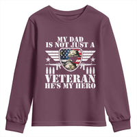 Military Family Veteran Support Youth Sweatshirt My Papa US Veteran My Hero