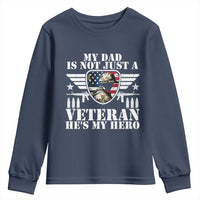 Military Family Veteran Support Youth Sweatshirt My Papa US Veteran My Hero