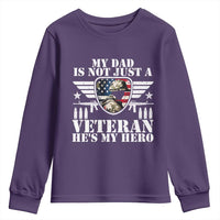 Military Family Veteran Support Youth Sweatshirt My Papa US Veteran My Hero