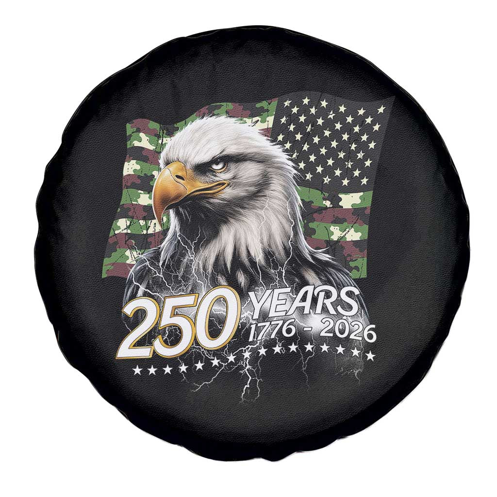 250 Years America Anniversary Spare Tire Cover Patriotic Bald Eagle Military Tactical American Flag Camo