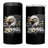 250 Years America Anniversary 4 in 1 Can Cooler Tumbler Patriotic Bald Eagle Military Tactical American Flag Camo