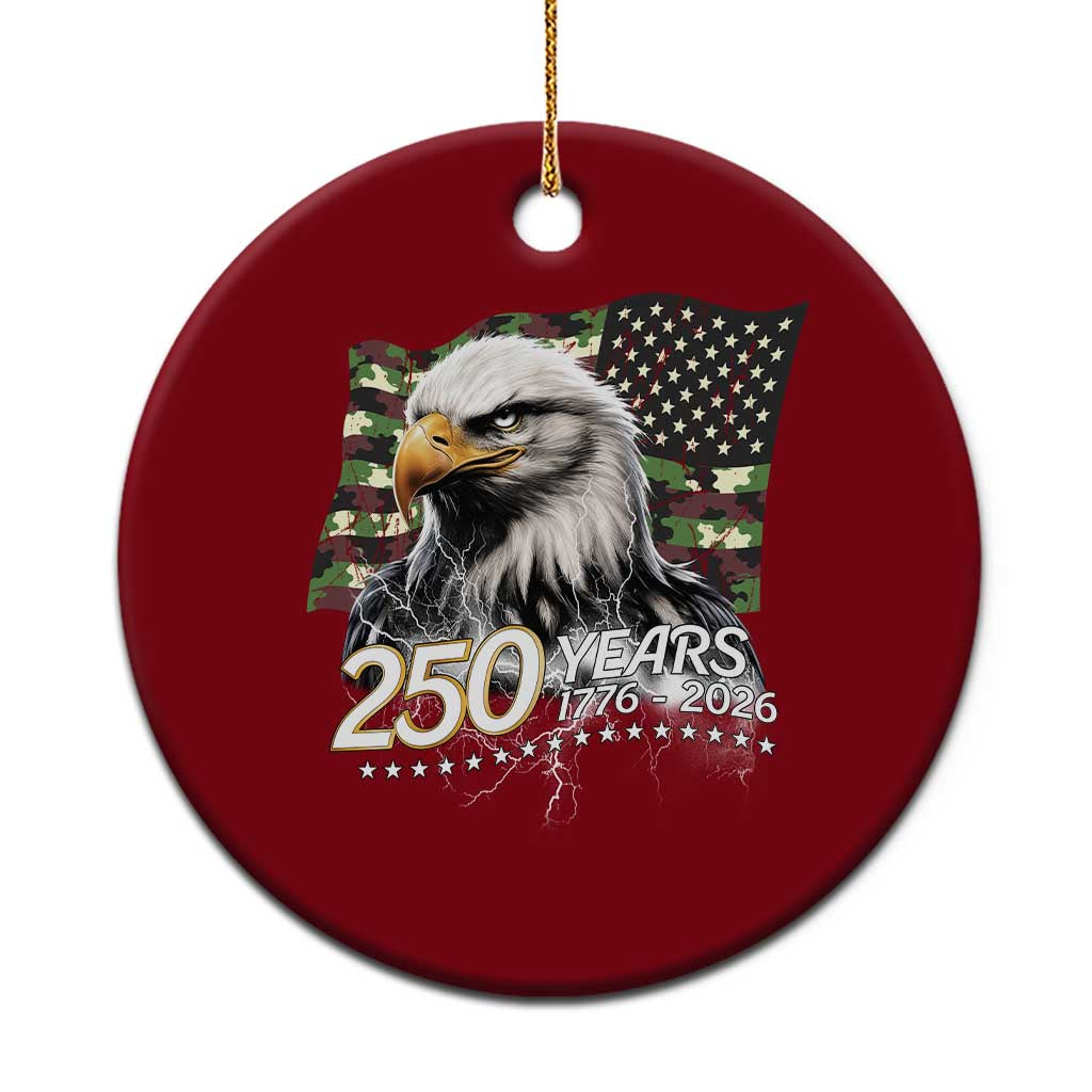 250 Years America Anniversary Ceramic Ornament Patriotic Bald Eagle Military Tactical American Flag Camo
