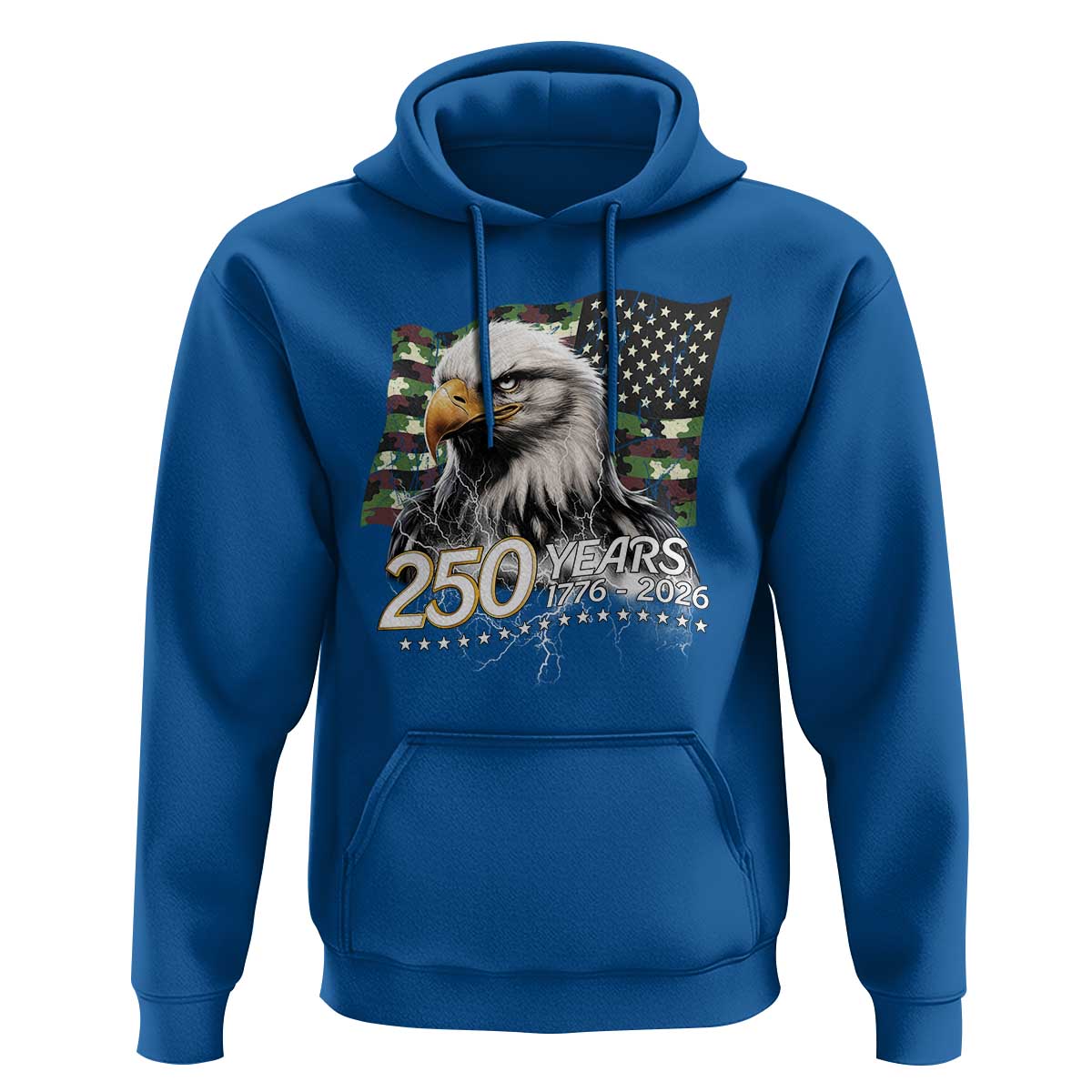 250 Years America Anniversary Hoodie Patriotic Bald Eagle Military Tactical American Flag Camo