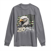 250 Years America Anniversary Long Sleeve Shirt Patriotic Bald Eagle Military Tactical American Flag Camo