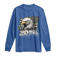 250 Years America Anniversary Long Sleeve Shirt Patriotic Bald Eagle Military Tactical American Flag Camo