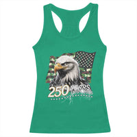 250 Years America Anniversary Racerback Tank Top Patriotic Bald Eagle Military Tactical American Flag Camo