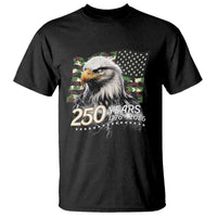 250 Years America Anniversary T Shirt Patriotic Bald Eagle Military Tactical American Flag Camo