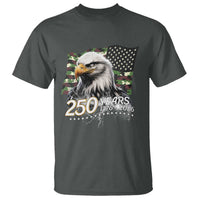250 Years America Anniversary T Shirt Patriotic Bald Eagle Military Tactical American Flag Camo