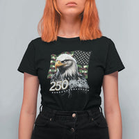 250 Years America Anniversary T Shirt For Women Patriotic Bald Eagle Military Tactical American Flag Camo