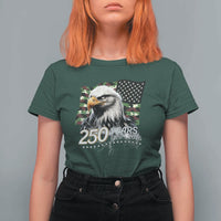 250 Years America Anniversary T Shirt For Women Patriotic Bald Eagle Military Tactical American Flag Camo