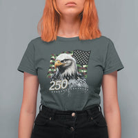 250 Years America Anniversary T Shirt For Women Patriotic Bald Eagle Military Tactical American Flag Camo