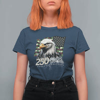 250 Years America Anniversary T Shirt For Women Patriotic Bald Eagle Military Tactical American Flag Camo