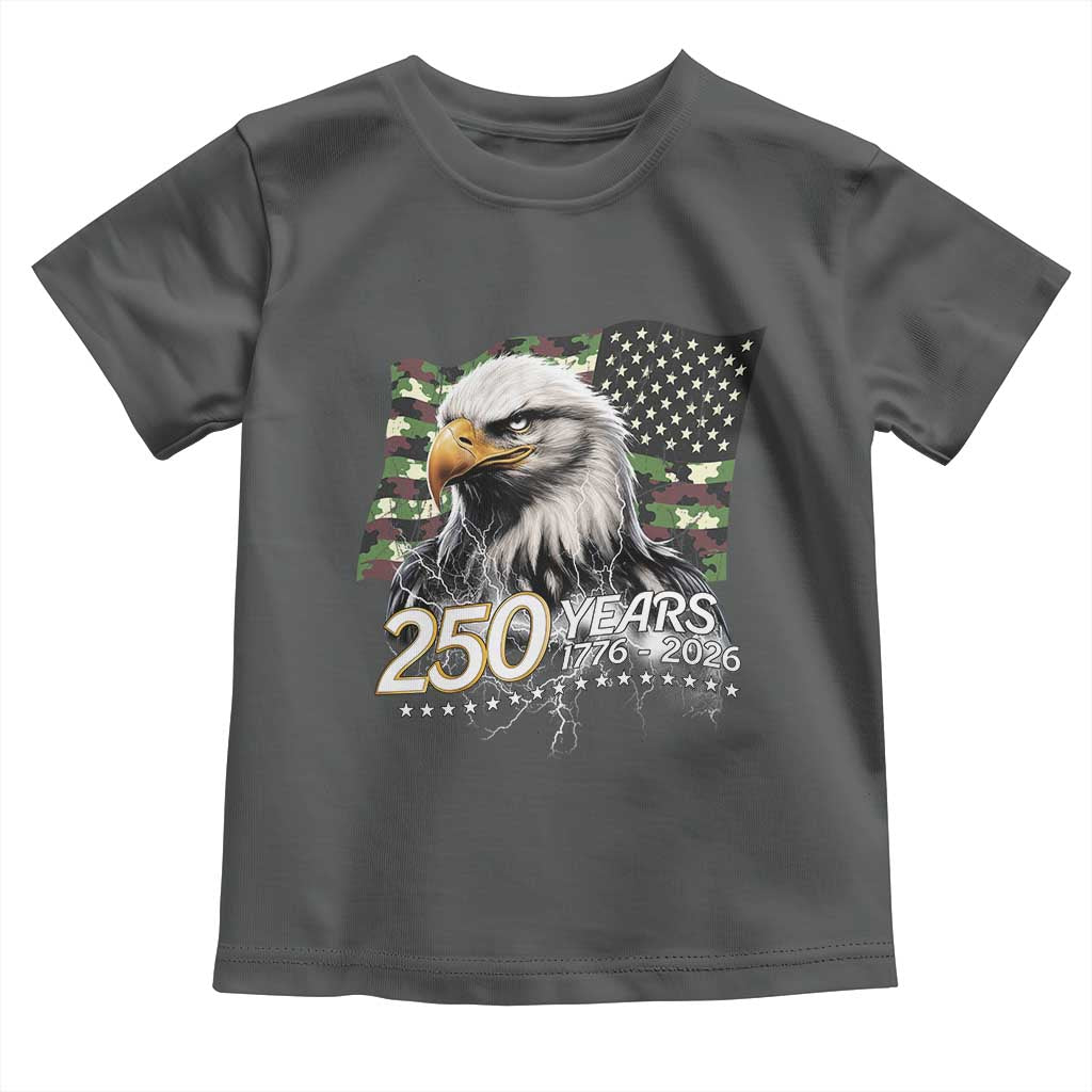 250 Years America Anniversary Toddler T Shirt Patriotic Bald Eagle Military Tactical American Flag Camo
