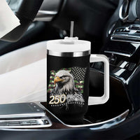 250 Years America Anniversary Tumbler With Handle Patriotic Bald Eagle Military Tactical American Flag Camo