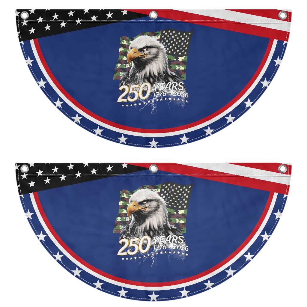250 Years America Anniversary Patriotic Fan Flag Bald Eagle Military Tactical American Flag Camo