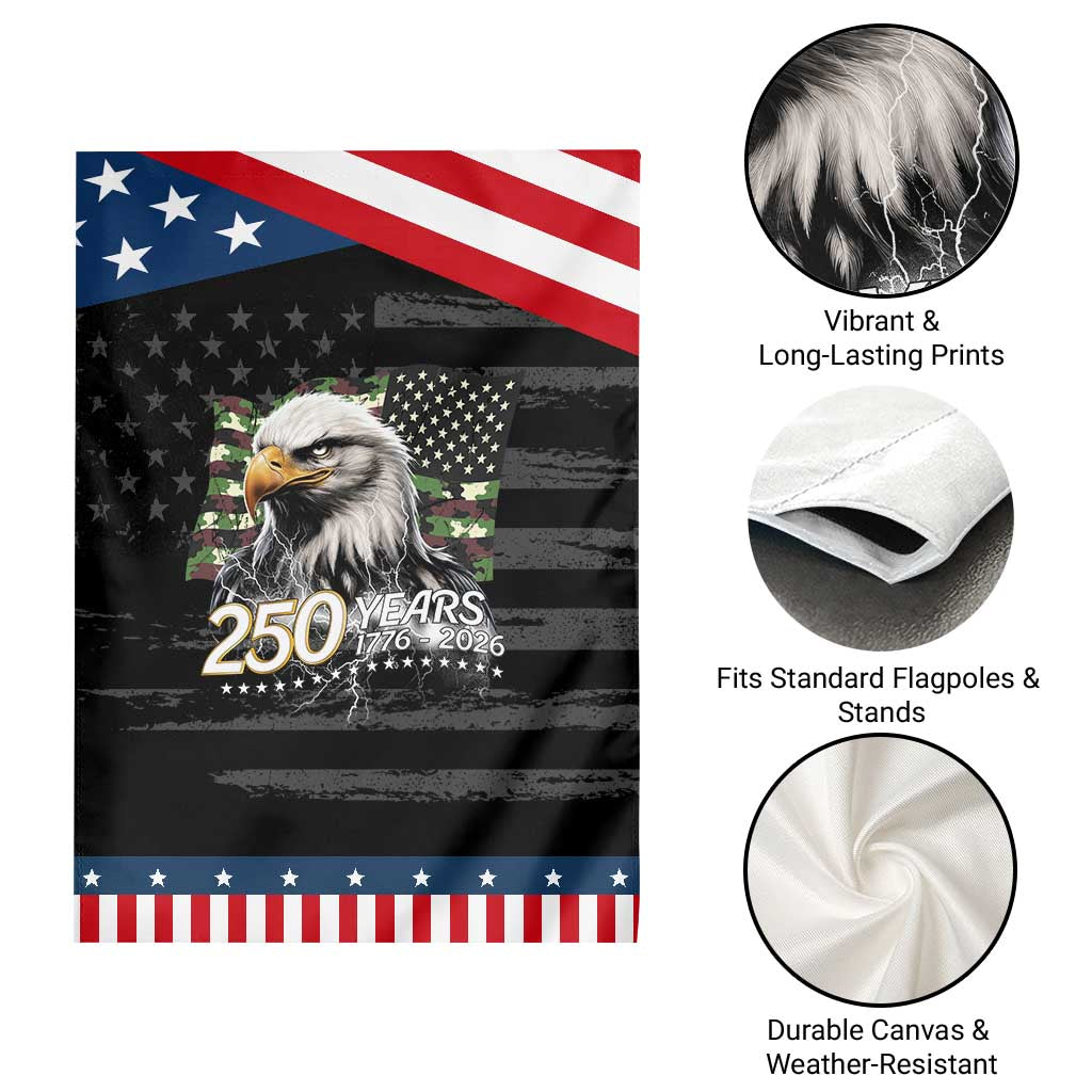 250 Years America Anniversary Patriotic Garden Flag Bald Eagle Military Tactical American Flag Camo