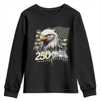 250 Years America Anniversary Youth Sweatshirt Patriotic Bald Eagle Military Tactical American Flag Camo