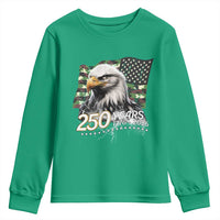 250 Years America Anniversary Youth Sweatshirt Patriotic Bald Eagle Military Tactical American Flag Camo