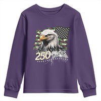 250 Years America Anniversary Youth Sweatshirt Patriotic Bald Eagle Military Tactical American Flag Camo