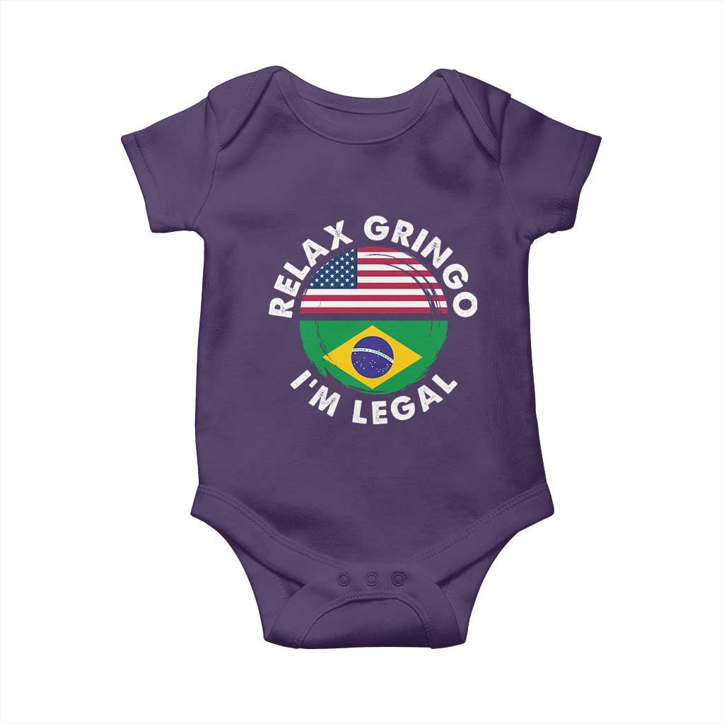 Relax Gringo I'm Legal Brazil Brazilian Immigrant Baby Onesie