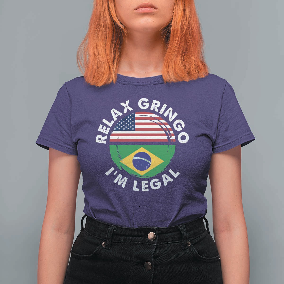 Relax Gringo I'm Legal Brazil Brazilian Immigrant T Shirt For Women