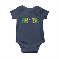 Brazil Brasil Flag Baby Onesie Vintage Distressed Brazil