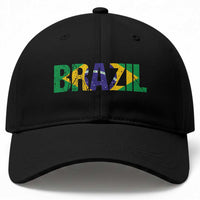Brazil Brasil Flag Baseball Cap Vintage Distressed Brazil