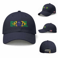 Brazil Brasil Flag Baseball Cap Vintage Distressed Brazil
