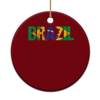 Brazil Brasil Flag Ceramic Ornament Vintage Distressed Brazil