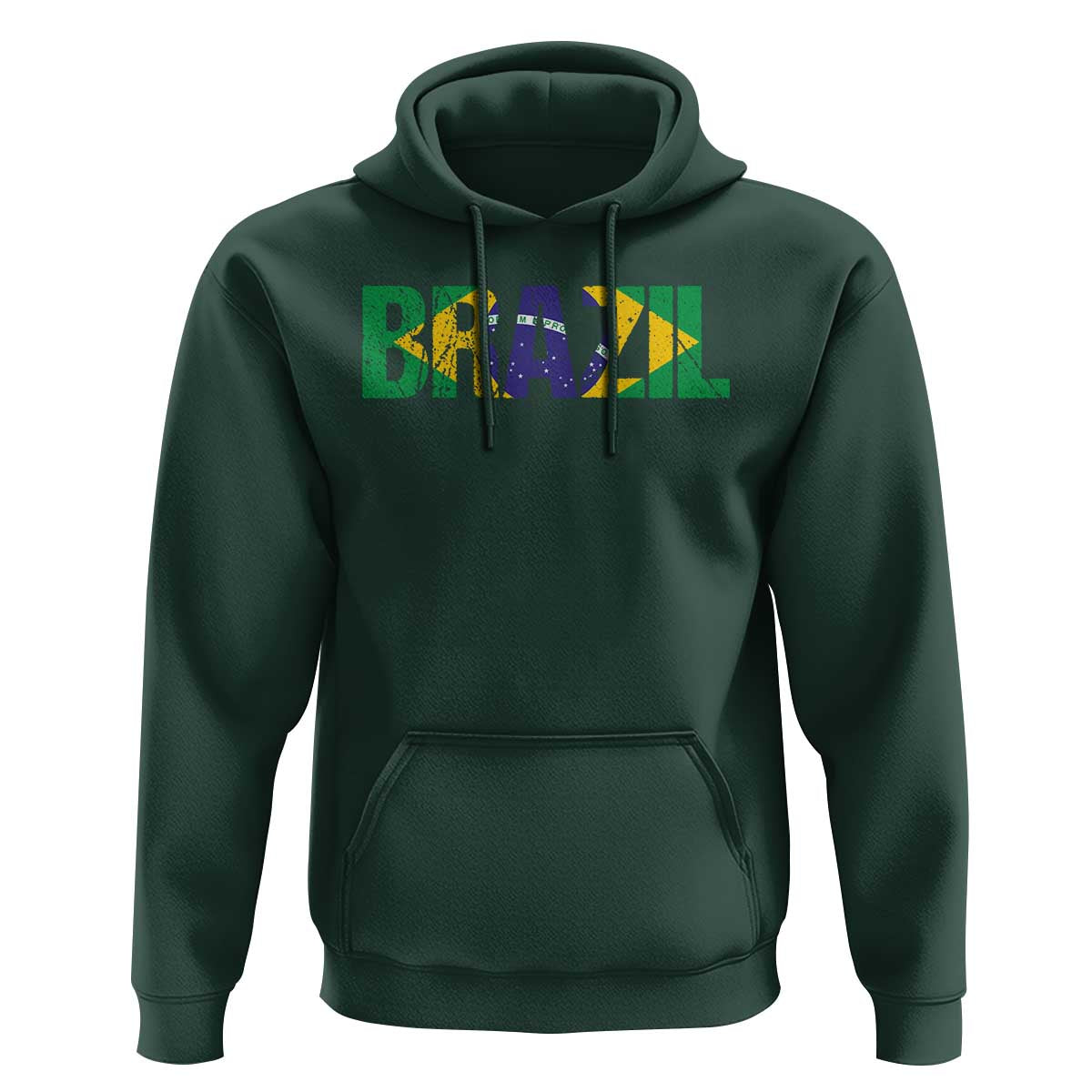 Brazil Brasil Flag Hoodie Vintage Distressed Brazil