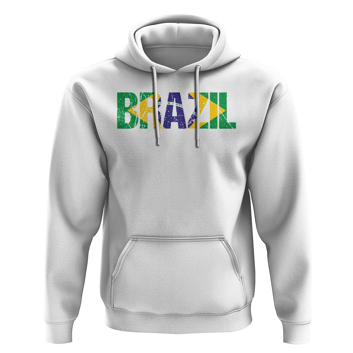 Brazil Brasil Flag Hoodie Vintage Distressed Brazil