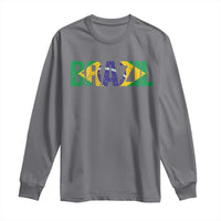 Brazil Brasil Flag Long Sleeve Shirt Vintage Distressed Brazil
