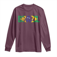 Brazil Brasil Flag Long Sleeve Shirt Vintage Distressed Brazil