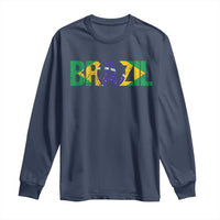 Brazil Brasil Flag Long Sleeve Shirt Vintage Distressed Brazil